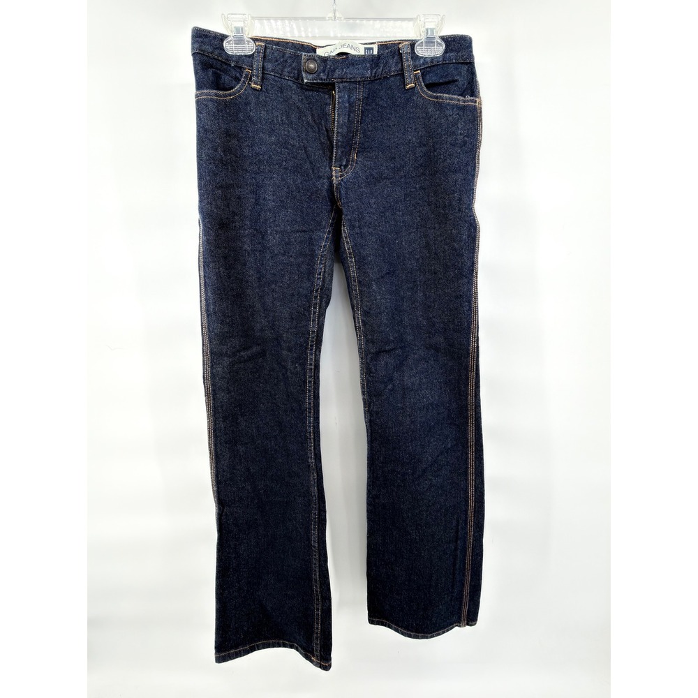 Gap Factory Jeans Womens Blue Dark Wash Straight Leg Shield Pocket Denim - Picture 2 of 5